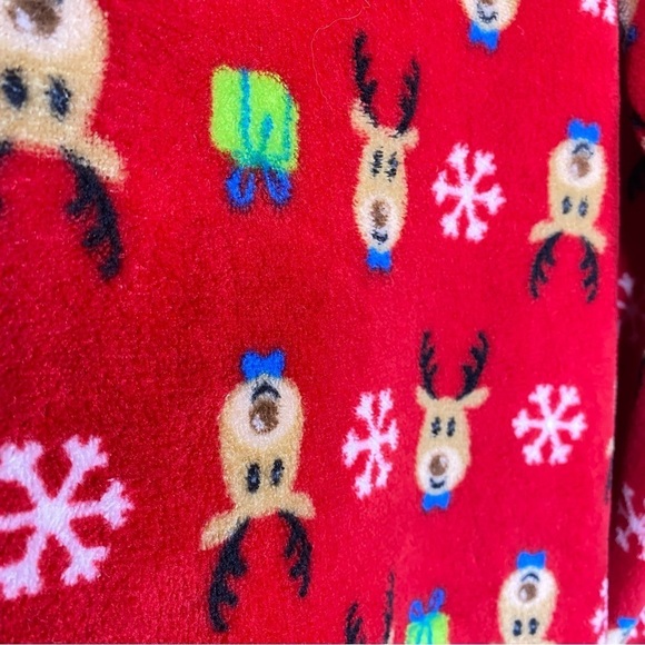 MACY'S MEN LARGE CHRISTMAS HOLIDAY 1 PIECE FLEECE FOOTED PAJAMAS PHOTO REINDEER - Picture 8 of 10